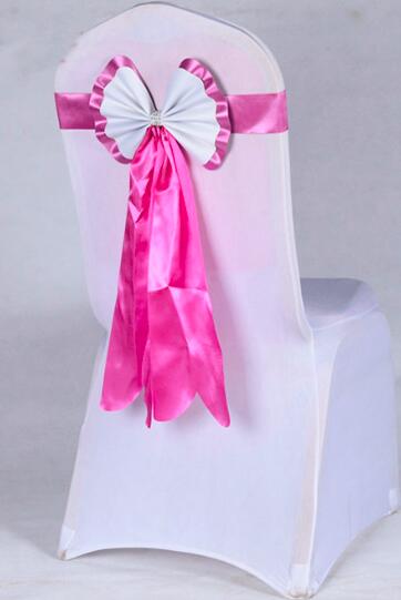Satijn Stoel Sjerpen Stoel Sash Bow van Bruiloft Satijn Lint Doek stoel Sash Strik van Wedding Banquet Party Hotel Kerkbank Stoel Bogen: ROLA PURPLE