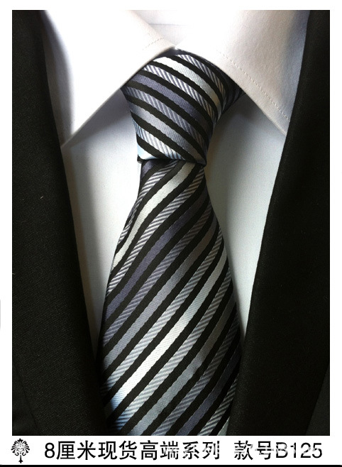 100% silk plaid ties for men shirt wedding cravate pour homme jacquard woven necktie Party gravata Business Formal tie: 125