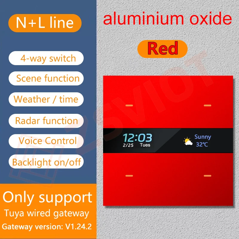 Tuya Smart Zigbee Switch With Weather time display Human body induction function 4 Gang Wall Light Button Switch remote control: Orange