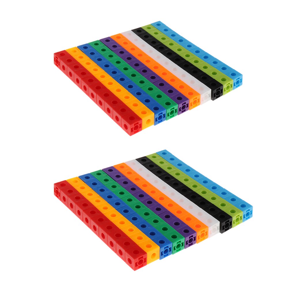 2 Packs 100x Early Education Cubes Linking Connecting Blocks Puzzles For Kids Fine Motor Skills Training
