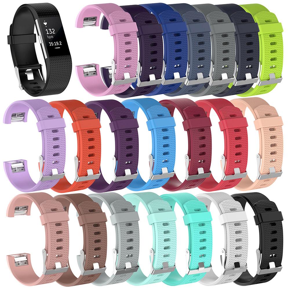 ALLOYSEED Soft Silicone Color Smart Watch Bracelet Band For Fitbit Charge 2 Replacement Wristband Watch Strap For Fitbit Charge2