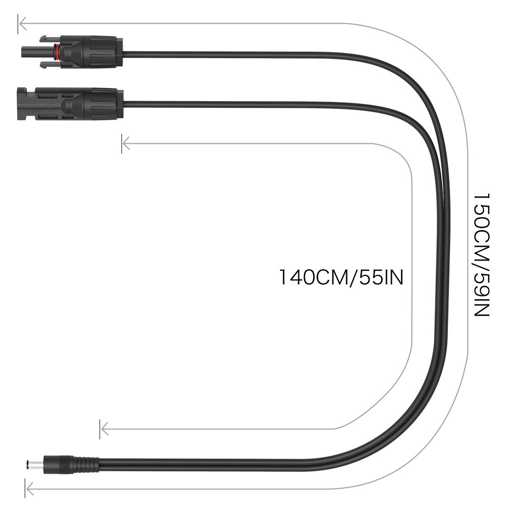 Connecteurs de panneaux solaires pour MC4, câble d'extension 16awg avec cc 5.5mm x 2.1mm cc 3.5x1.35mm cc 5.5x2.5mm pour centrale électrique, etc.