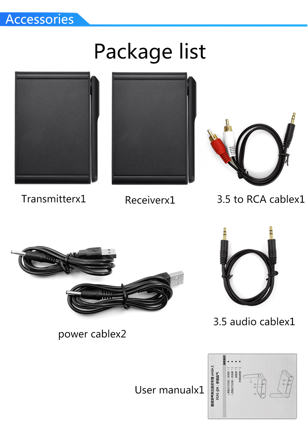 2.4Ghz Hifi Digitale Draadloze Audio Zender Ontvanger 200M Wireless Music Sound Adapter Met 3.5 Mm Audio Kabel Voor ipad