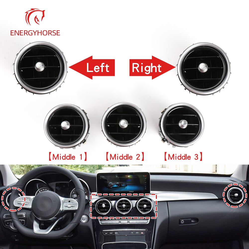 Car Dashboard Central Air Conditioner AC Vent Grille Complete Assembly For Mercedes Benz W205 W253 C GLC Class 2058300201
