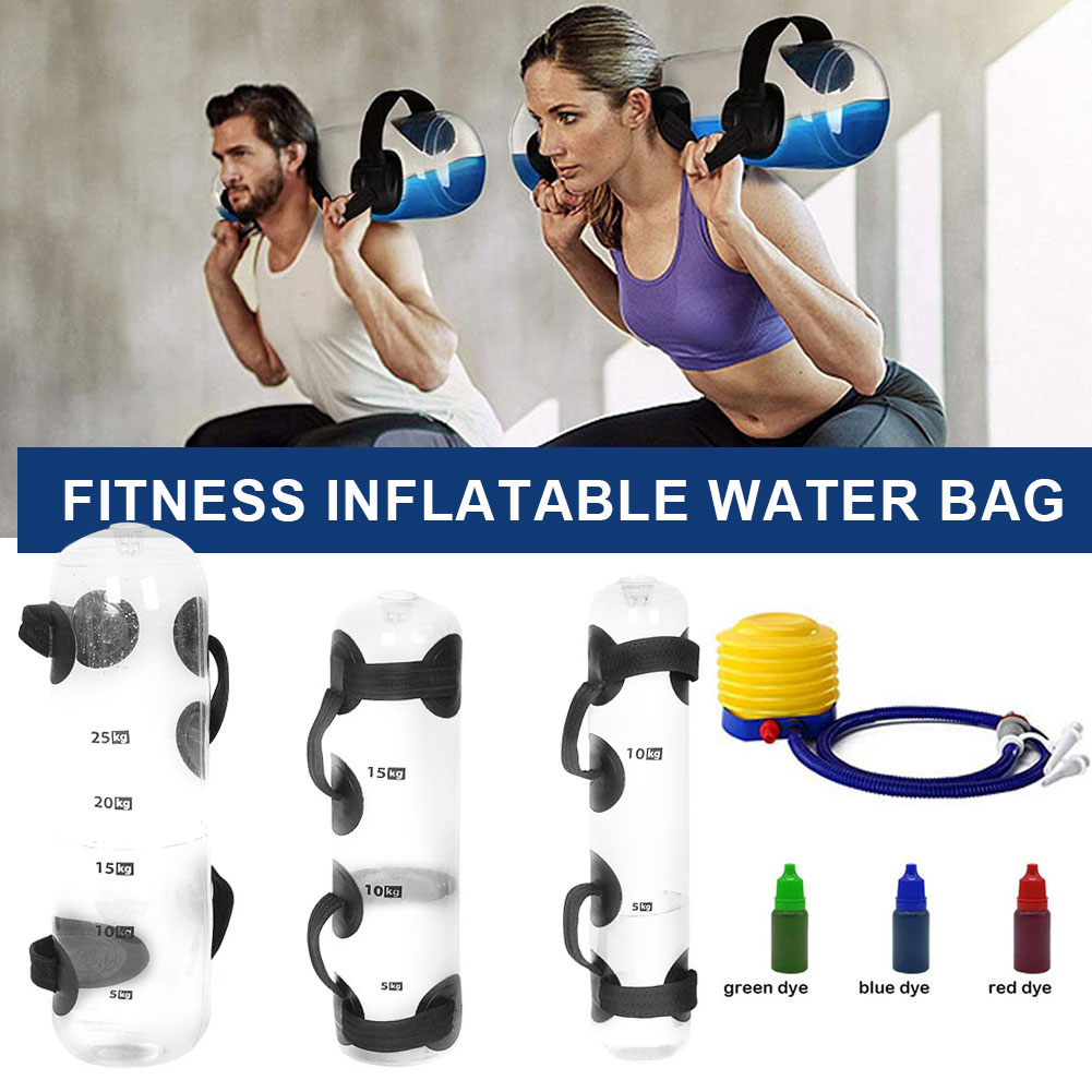 15/20/35KG Adjustable Water Power Bag Home Fitness Aqua Bags Weightlifting Body Building Gym Sports Crossfit Heavy Duty