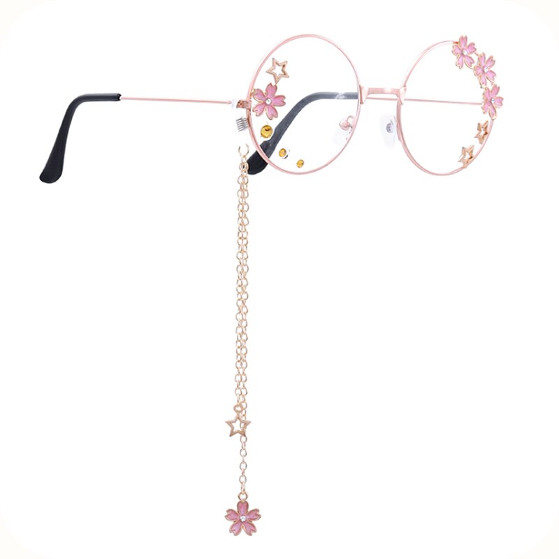 Lolita-gafas con forma de estrella de flor de cerezo, juego de Hermanas suaves japonesas, gafas decorativas con corazón para adolescentes
