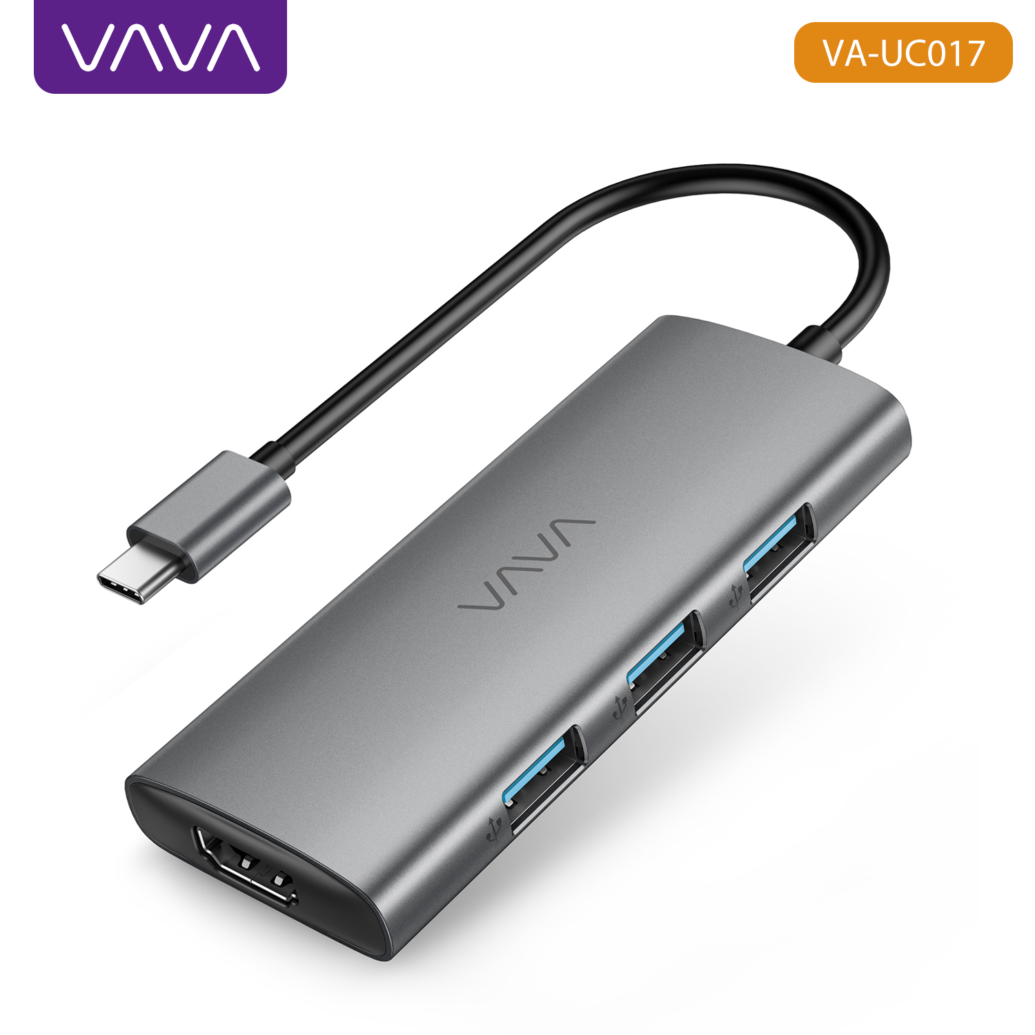 VAVA-concentrador de red 7 en 1, USB-C con USB 3,0, 4K, HDMI, adaptador compatible con MacBook Pro, 100W, PD, estación de carga, divisor