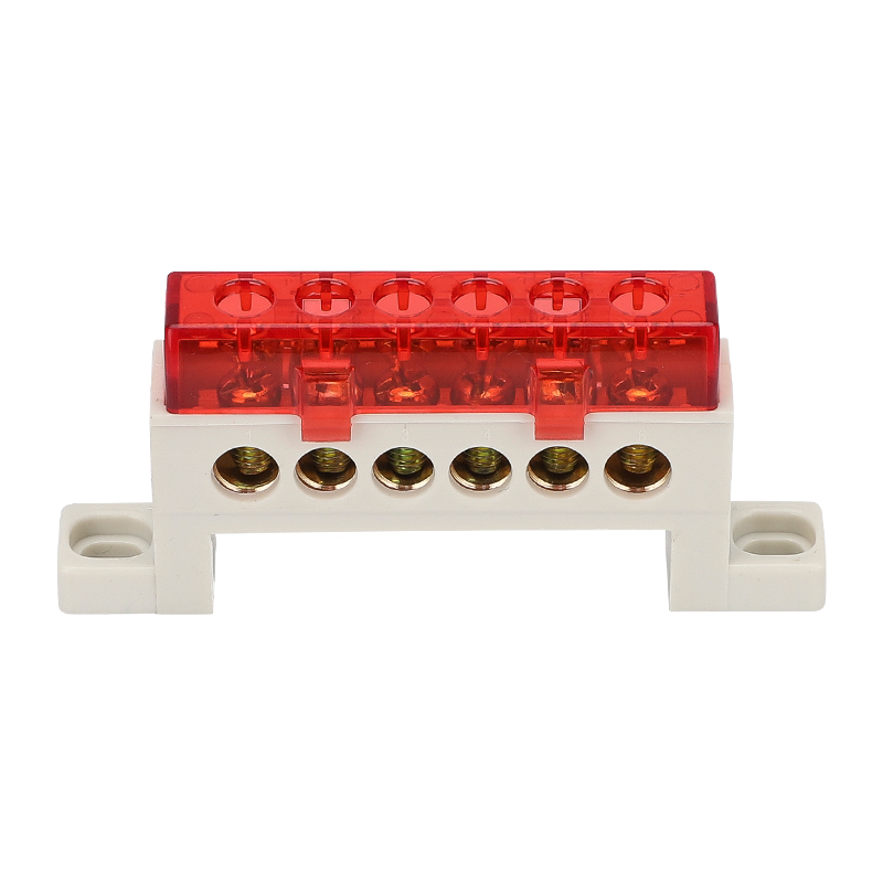 Zero wire terminal 3/4/5/6/7/10-Hole Distribution Box Terminal Block dustproof Ground Copper Bar Bridge type Busbar With cover