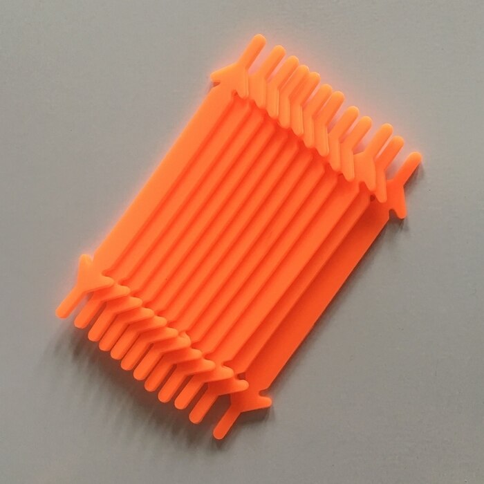 Lacets plats et élastiques en Silicone pour baskets, 12 pièces/lot, système de laçage rapide, 11 couleurs, F084: orange