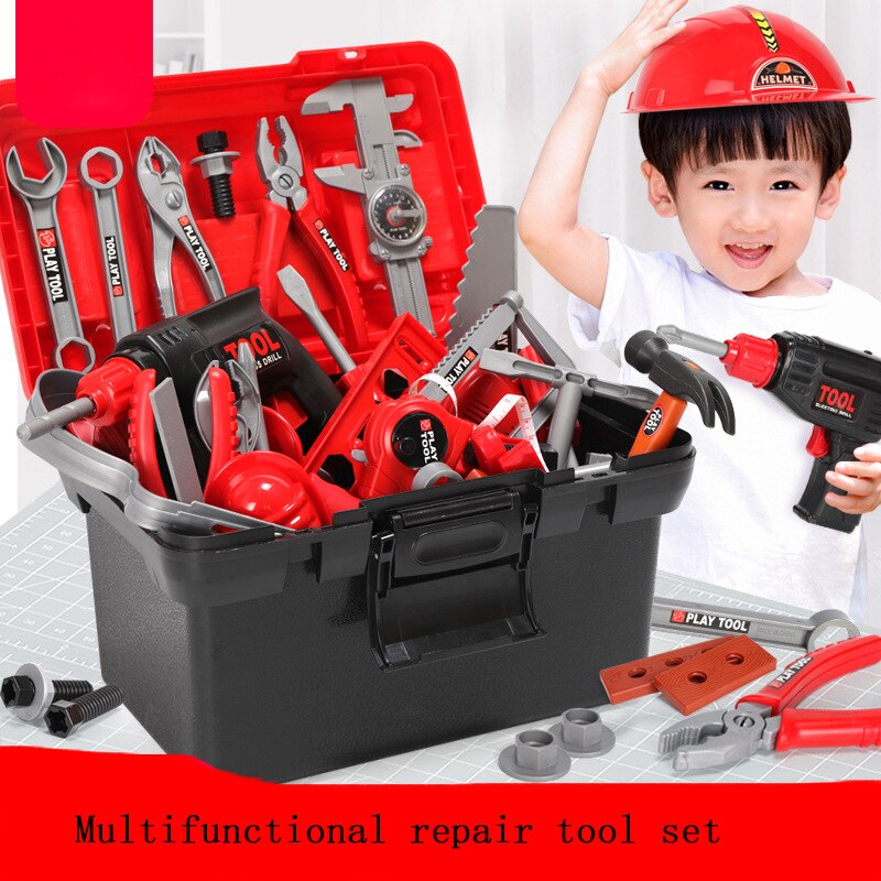 Kinderen Speelgoed Elektrische Boren Tool Speelgoed Toolbox Set Simulatie Boor Schroevendraaier Reparatie Tool Kit Huis Spelen Speelgoed Voor Kinderen