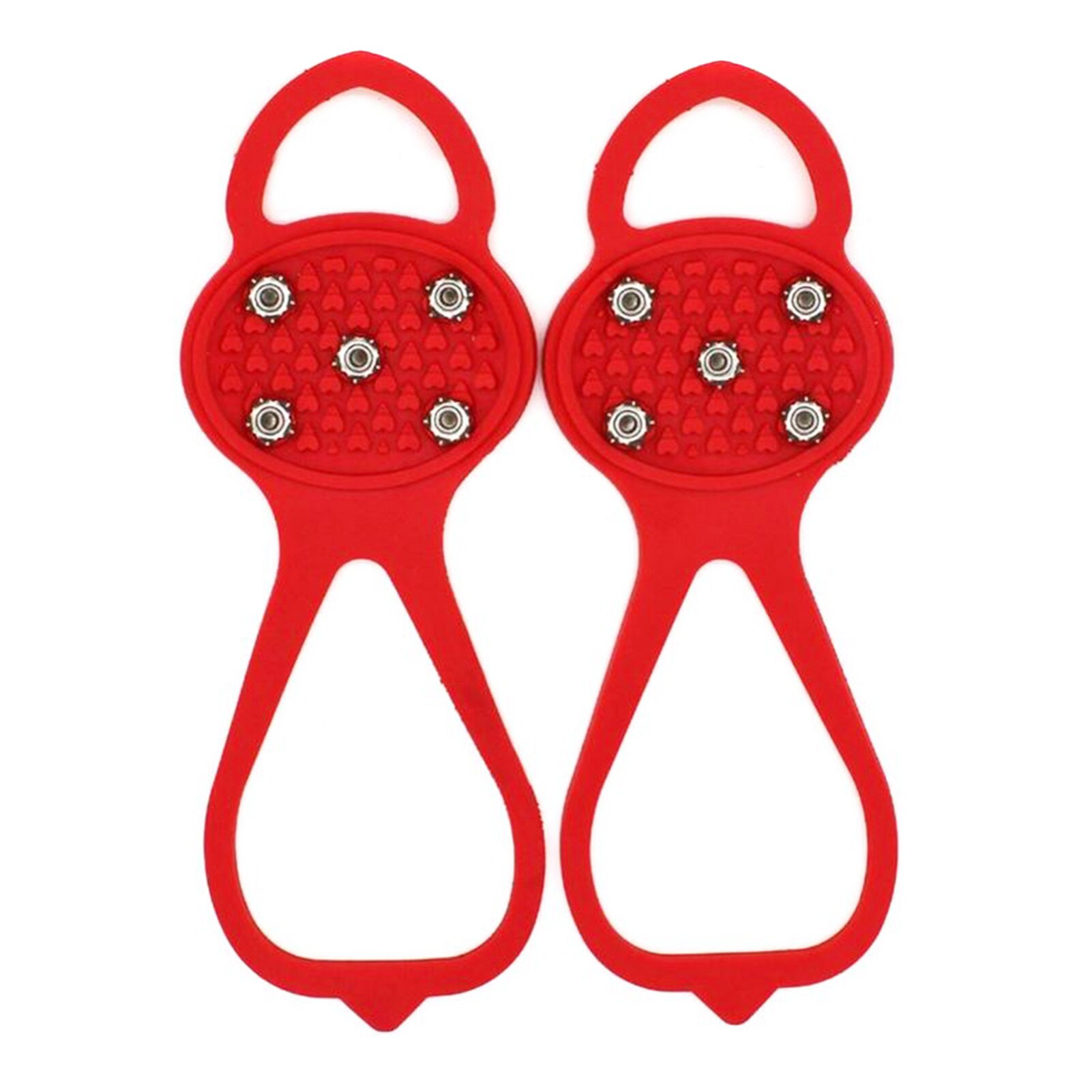 Universal Non-Slip Gripper Spikes Anti-Slip Over Shoe Durable Cleats with Good Elasticity Easy to Pull On or Take Off: Red