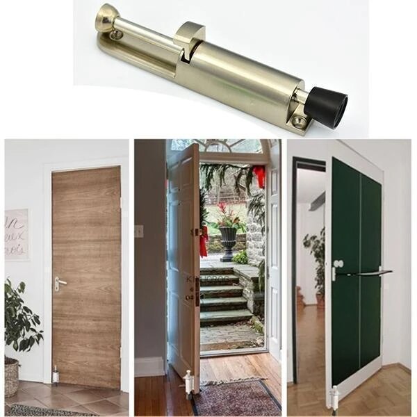 Stainless Steel Telescopic Door Stopper Silver Spring Loaded Step-On Door Holder Door Stops For Household Hardware