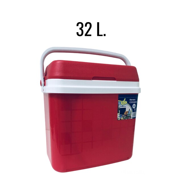 KROWN - Nevera Portátil Térmica, Rojo y Blanco, Polipropileno, Ideal Para Actividades al Aire Libre, Camping en el Jardín, Barbacoas, Pícnic, Playa. Capacidad - 10 Litros / 16 Litros / 25 Litros / 32 Litros: Nevera 32L Rojo