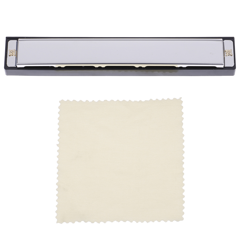 24 Hole Harmonica C Key Metal Harmonica Instrument For Beginners 4 Color: SV