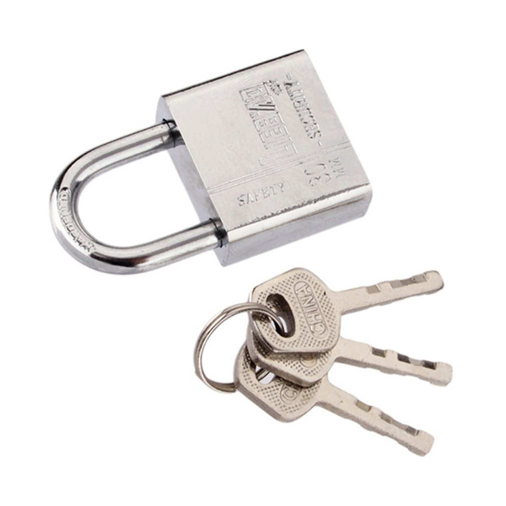 3 Keys Durable Use Heavy Duty High Security Solid Lock Door Gate Box Safety Stainless Steel Padlock