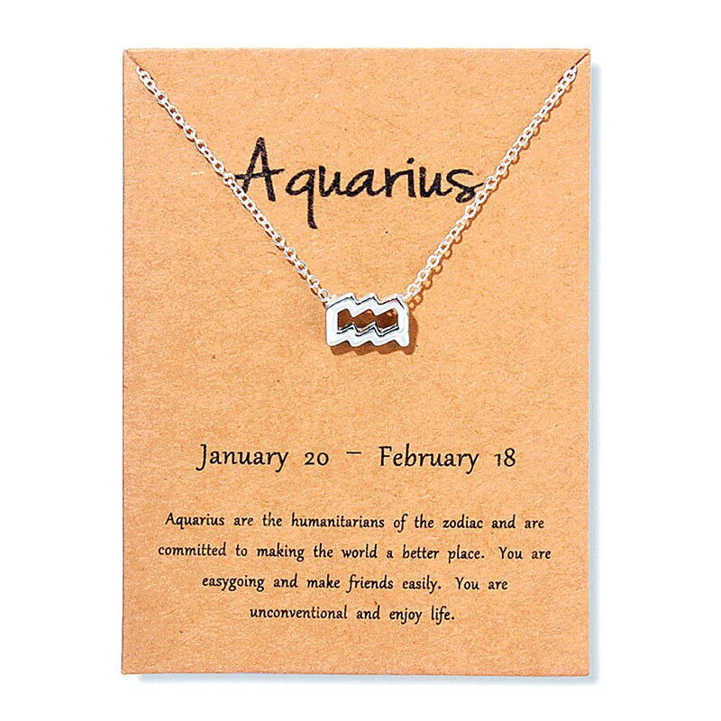 Vrouwen 12 Horoscoop Sterrenbeeld Goud Kleur Hanger Ketting Taurus Ram Leeuw 12 Sterrenbeelden Sieraden Kinderen Kerstcadeaus: Aquarius