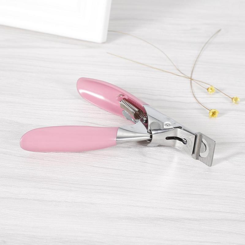 1pcs Nail Art Edge Cutter Acrylic False Nail Clipper Tips Special Type U Manicure Pedicure PINK Nipper Tools TSLM1