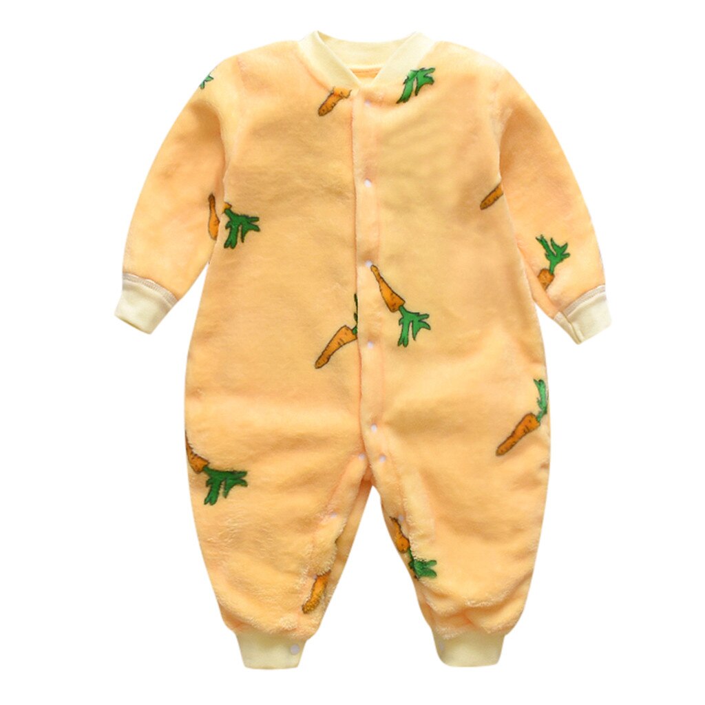 Vêtements d'hiver motif dinosaure pour bébés | Barboteuse, en molleton, chaude, combinaison pyjama doux, 3-18M, pour filles et garçons: YE / 73