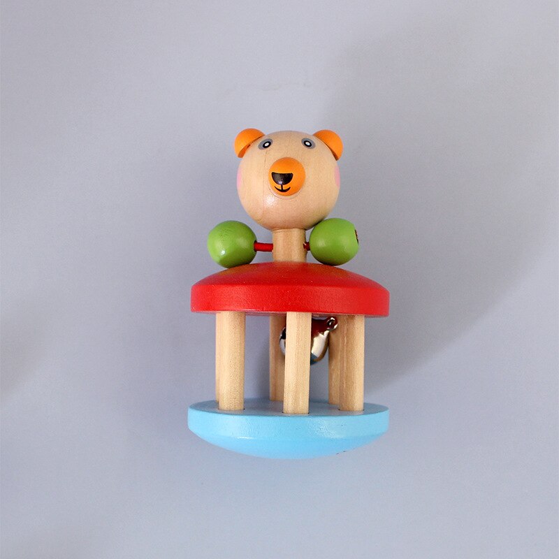 Baby Rammelaar Natuurlijke Veilige Materialen Houten Kleurrijke Rammelaar Hand Rammelaar Houten Tand Speelgoed Baby Bijtring Baby Cadeau Speelgoed: 4