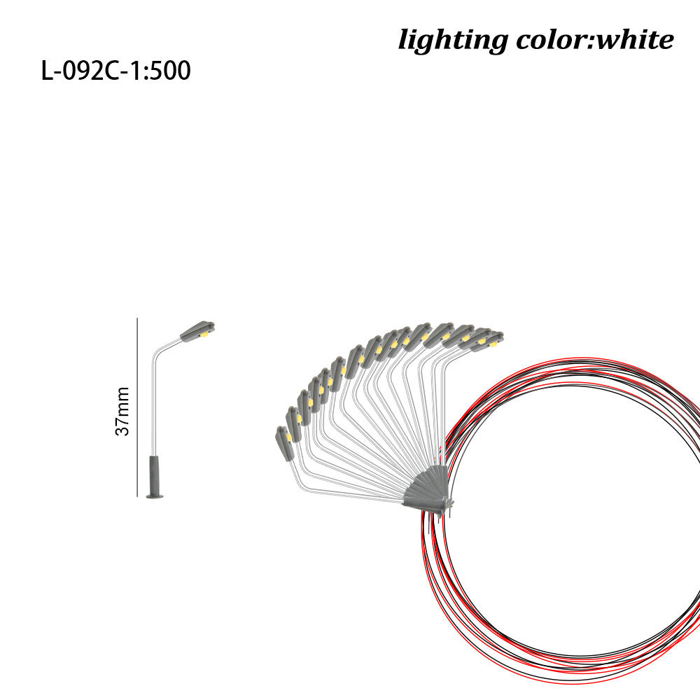 1:100-500 Scale Model LED 3V Street Lamp Lighting Single Head Train Layout Landscape: Silver