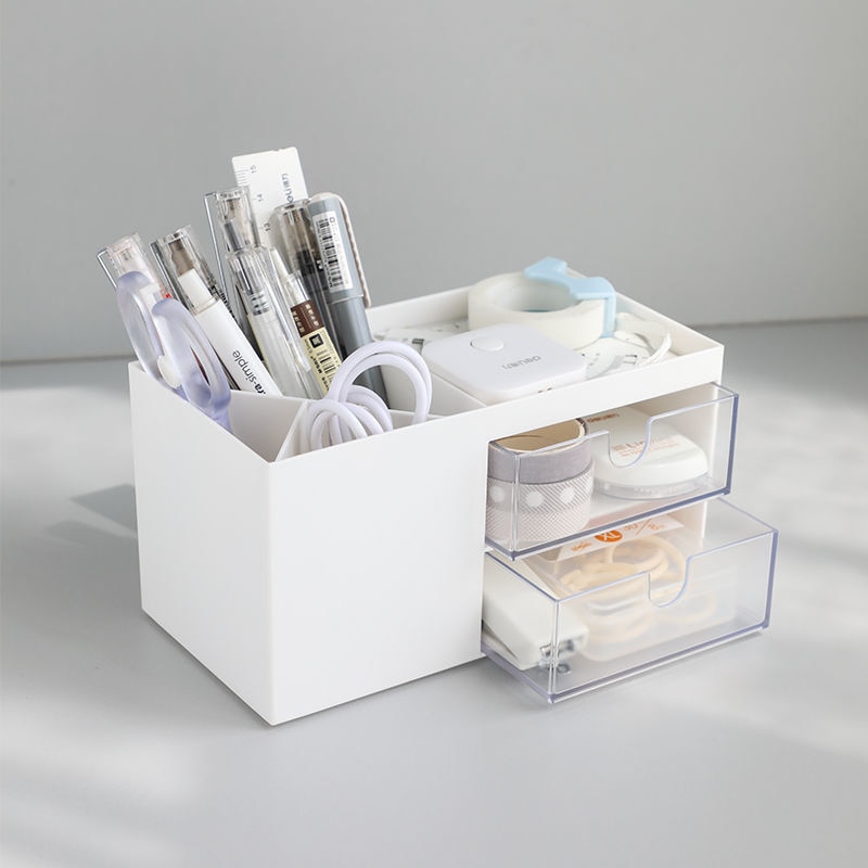 Multifunctional Pen Holder Organizer Cute Student Desktop Stationery Storage Box Office Drawer Pen Case