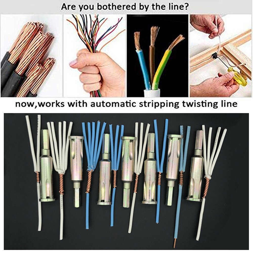 Electrical Twist Wire Tool 2.5-4 Square Hole Electrician Universal Automatic Twisting Wire Stripping Doubling Machine Connector