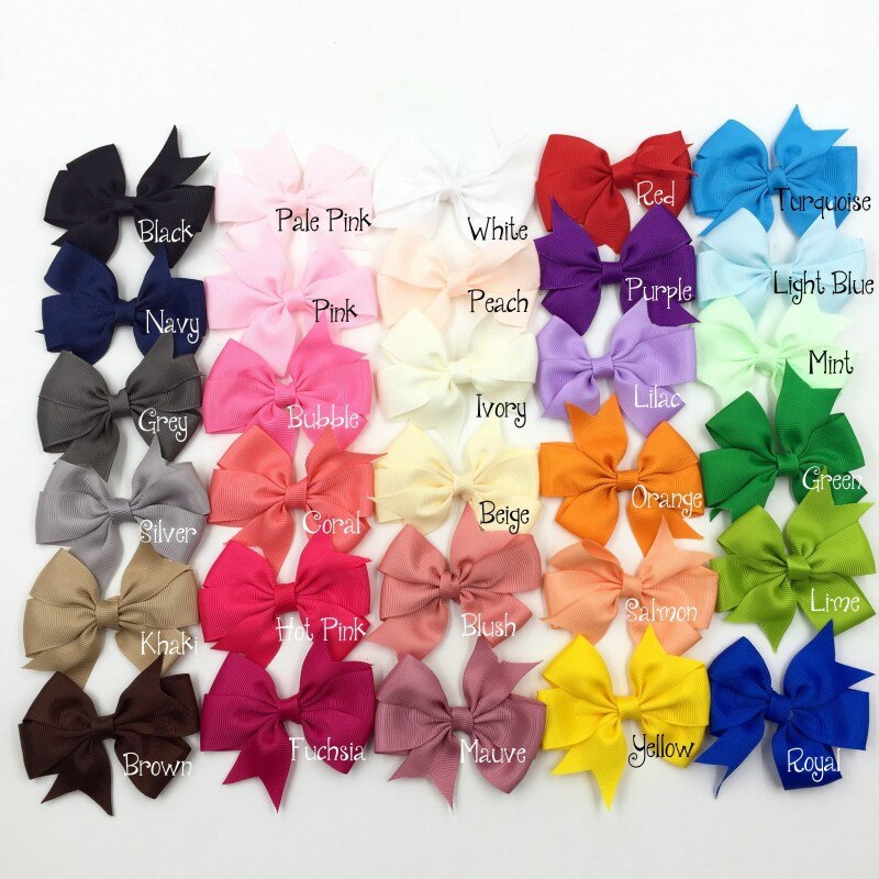 10 Stks/pak Multi Kleuren Bow Clips Meisjes Haarspeld Solid Bows Boutique Hoofddeksels Haar Clip Kinderen Haaraccessoires