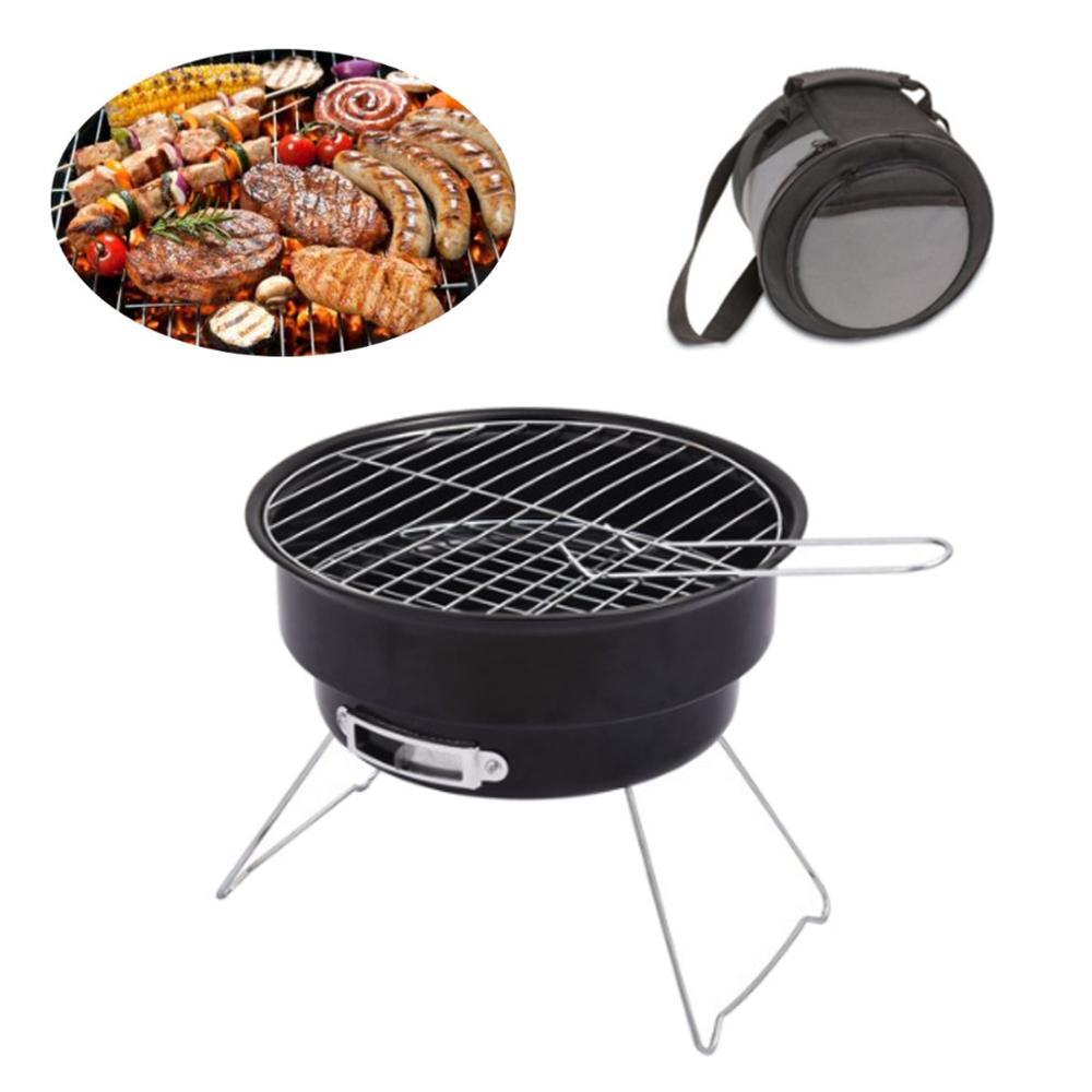 Portable Stainless Steel BBQ Grill Non-stick Surface Folding Barbecue Grill Outdoor Camping Picnic Tool