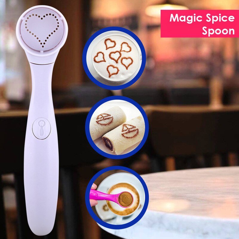 Magical Spice Lepel Cake Decorating Gereedschap Kit Latte Art Stencils Koffie Lepel Koffie Cake Voedingsmiddelen Piping Lepels Koffie Set