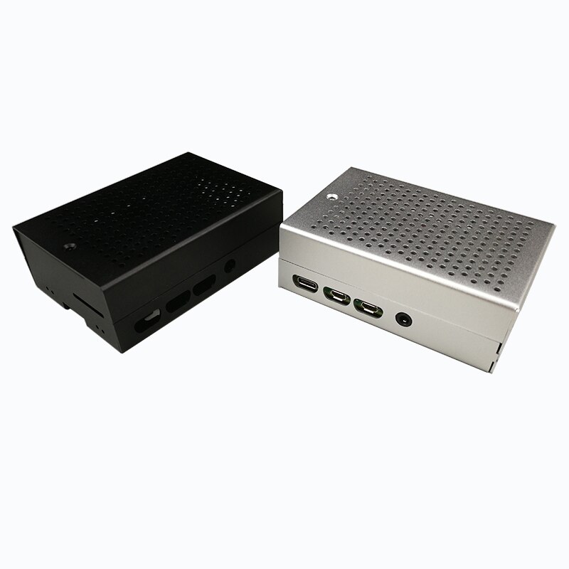 Pour boîtier raspberry pi 4, boîtier en métal noir argenté boîtier en aluminium, dissipateur thermique pour ventilateur de refroidissement pour Raspberry Pi 4 modèle B