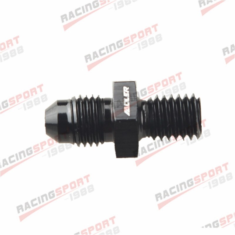 Aluminum Male 4AN AN4 AN-4 Flare To M10 x 1.5 Metric Straight Fitting Black