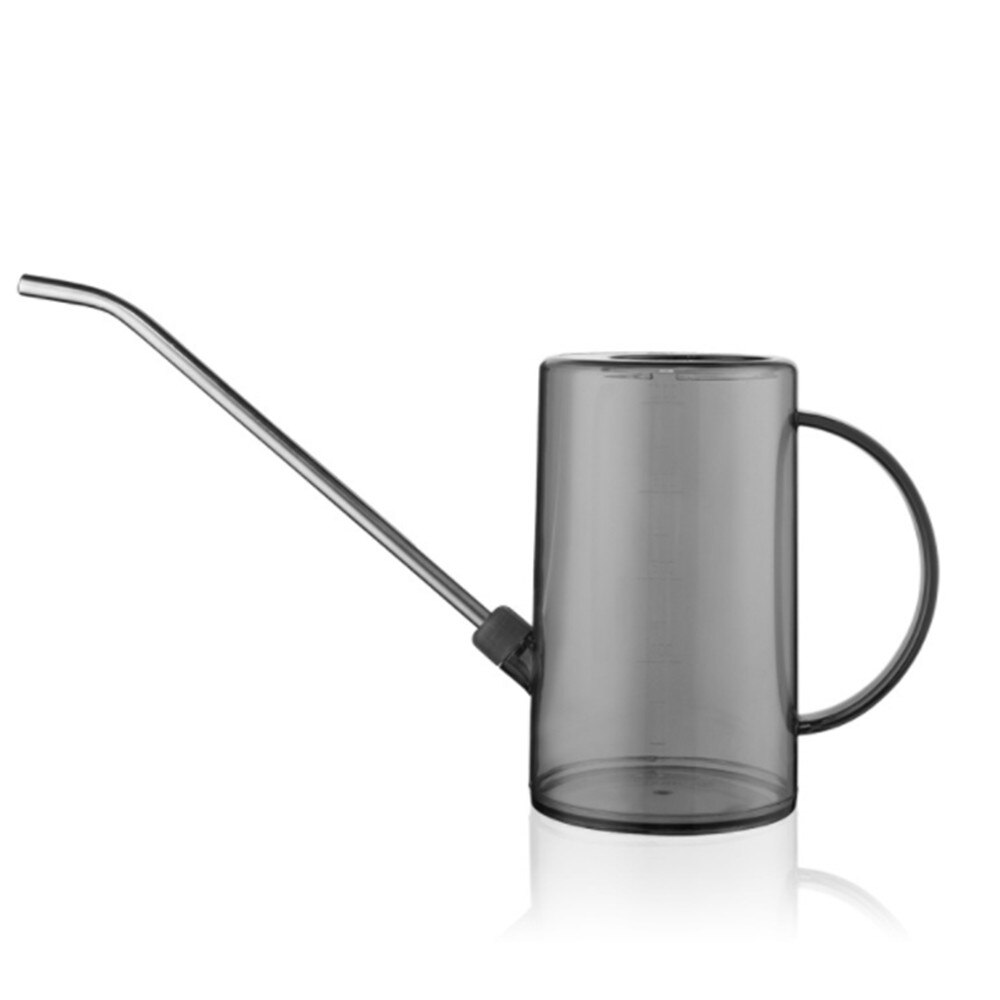 1L Plastic Watering Can Bottle Stainless Steel Long Spout Watering Pot Shatterproof For Outdoor And Indoor House Plants Flowers: gray