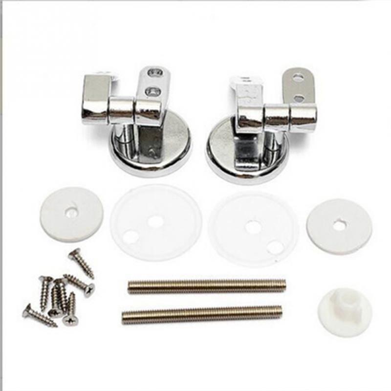 Universal Adjustable Pair of Chrome Effect Toilet Seat Hinge Set Pair Bathroom DIY Replace Fittings