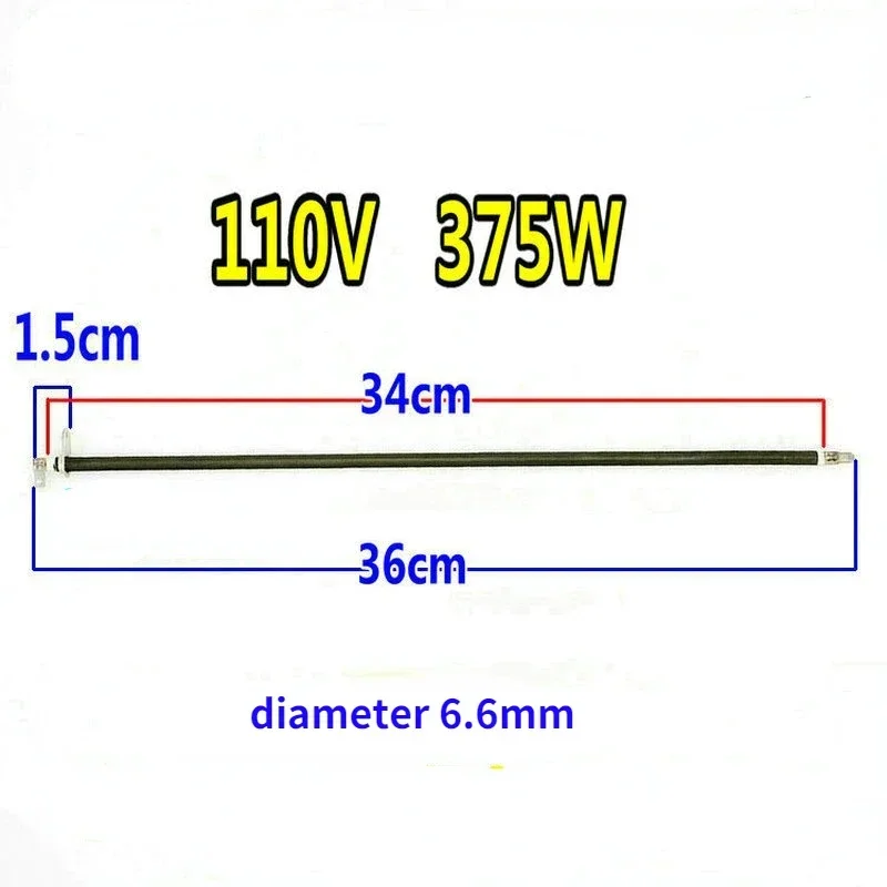 1 unidad de repuesto de elemento calefactor de horno eléctrico de acero inoxidable 110V 300W-425W para piezas de reparación de tubo calefactor de horno eléctrico