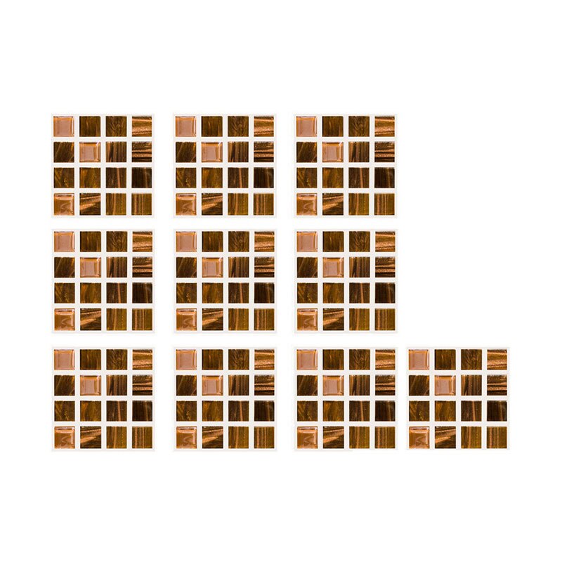 Azulejos de Gel mágicos para cocina y baño, baldosas de mosaico autoadhesivas, papel tapiz de cristal de ladrillo contra salpicaduras, 10 Uds.: dark coffee