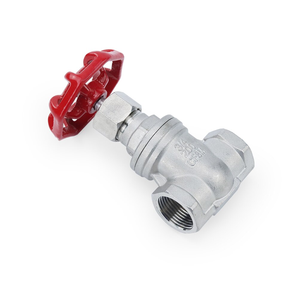 1/2" 3/4" 1" 2" Female Thread Stainless Steel SS304 Gate Valve DN15 DN20 DN25 DN32 DN40 DN50 Straight through Gate Valve 1.6Mpa