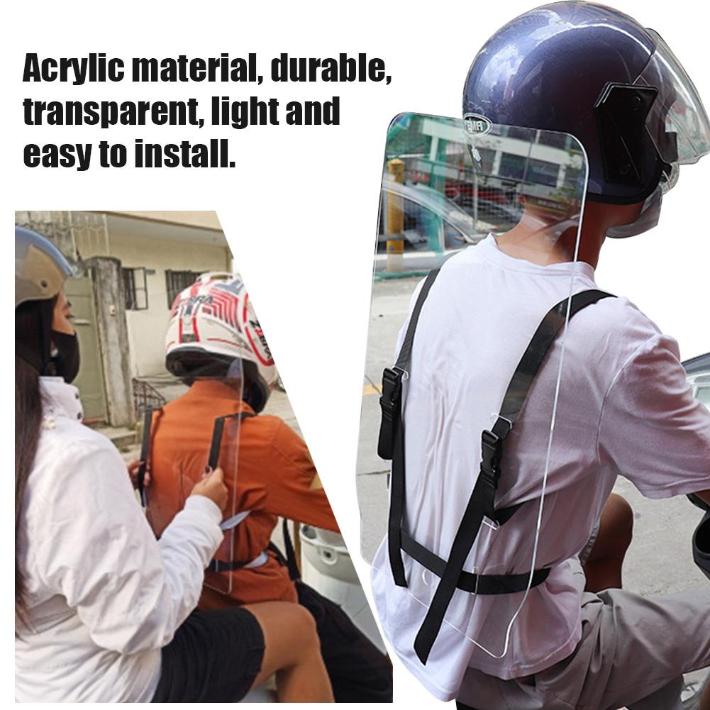 Motorcycle Acrylic Barrier Electric Vehicle Isolation Board with Strap Transparent Portable Scooter Isolation Panel Shield