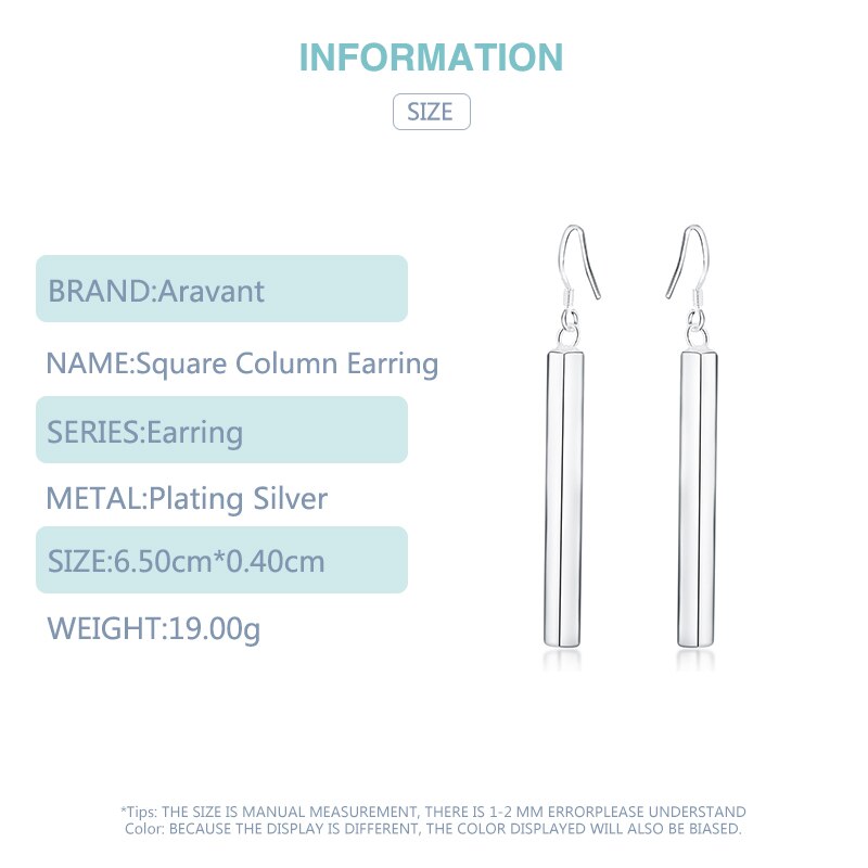 925 Zilveren Oorbellen Voor Vrouwen Mode Lange Bar Earring Bruiloft Sieraden