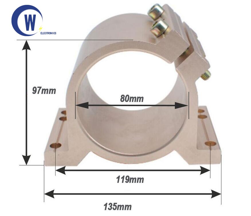 80MM CNC spindle fixture mounting bracket CNC spindle motor fixture 0.8KW 1.5KW milling cutter engraving machine spindle