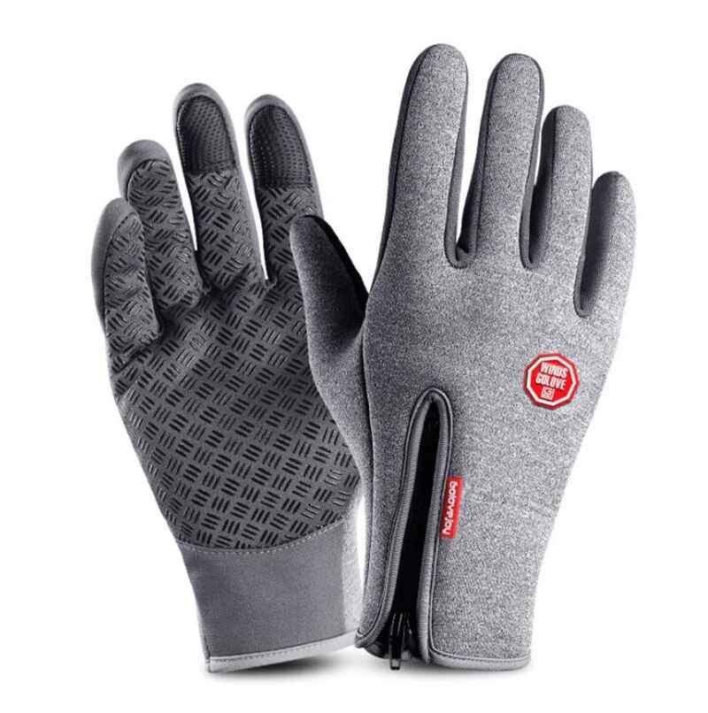 Guantes ligeros para hombres y mujeres, a prueba de viento, a prueba de agua, para correr, deportes de invierno, pantalla táctil, esquí, senderismo, mitones: Gris / XL