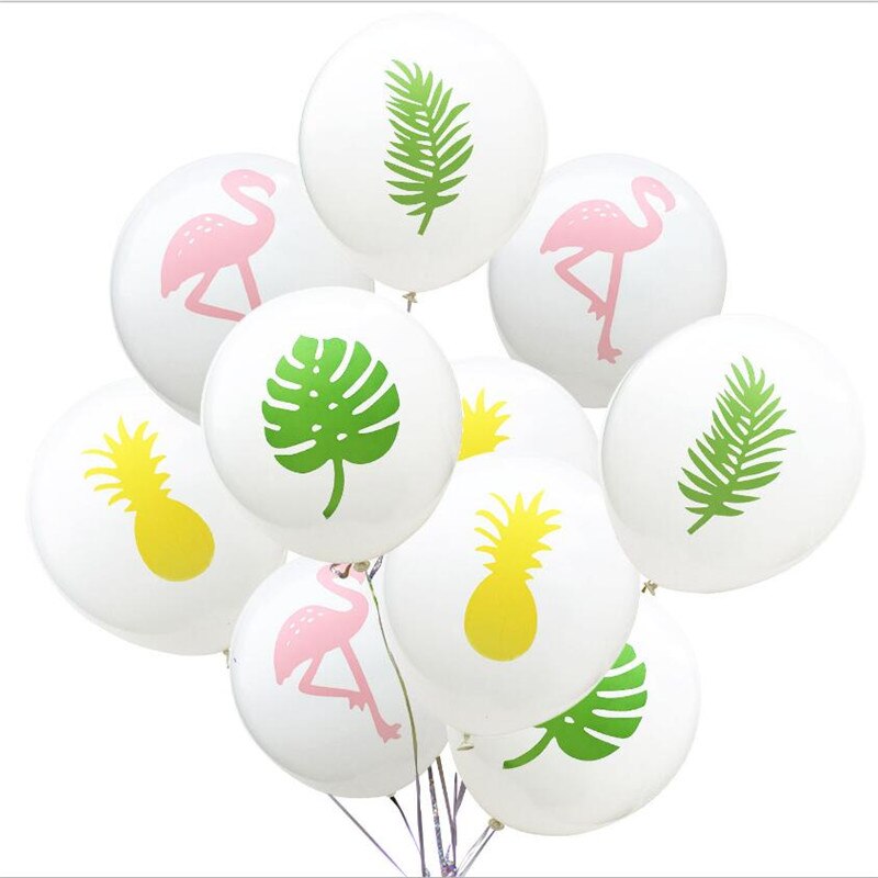Ballons en Latex de feuilles de palmier 10 pièces | Décoration de Ballon flamant rose, ananas Tropical, Cactus, fête d'anniversaire, plage, été