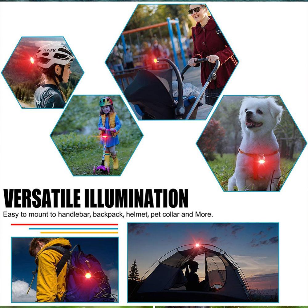 Bicycle Safety Reflector Signal Light USB Rechargeable Warning Taillights Night Cycling Security Protect Waterproof Headlights