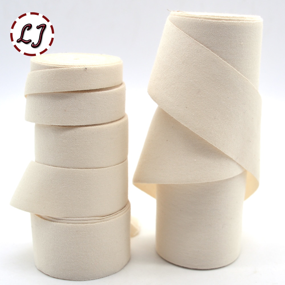 Hoogwaardige Natuurlijke Kleur Effen 100% Katoen Lint Singels Haring Bonebinding Tape Kant Trimmen Verpakking Accessoires Diy
