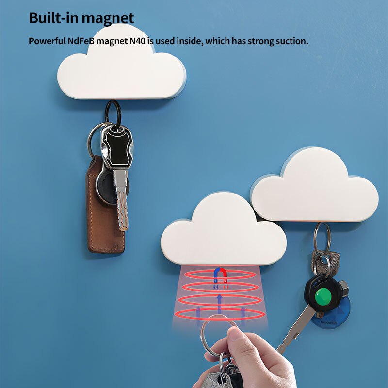 Magnetische Haken Creatieve Thuis Opslag Houder Wit Cloud Vorm Magnetische Magneten Sleutelhouder Voor Cloud Magnetische Haak