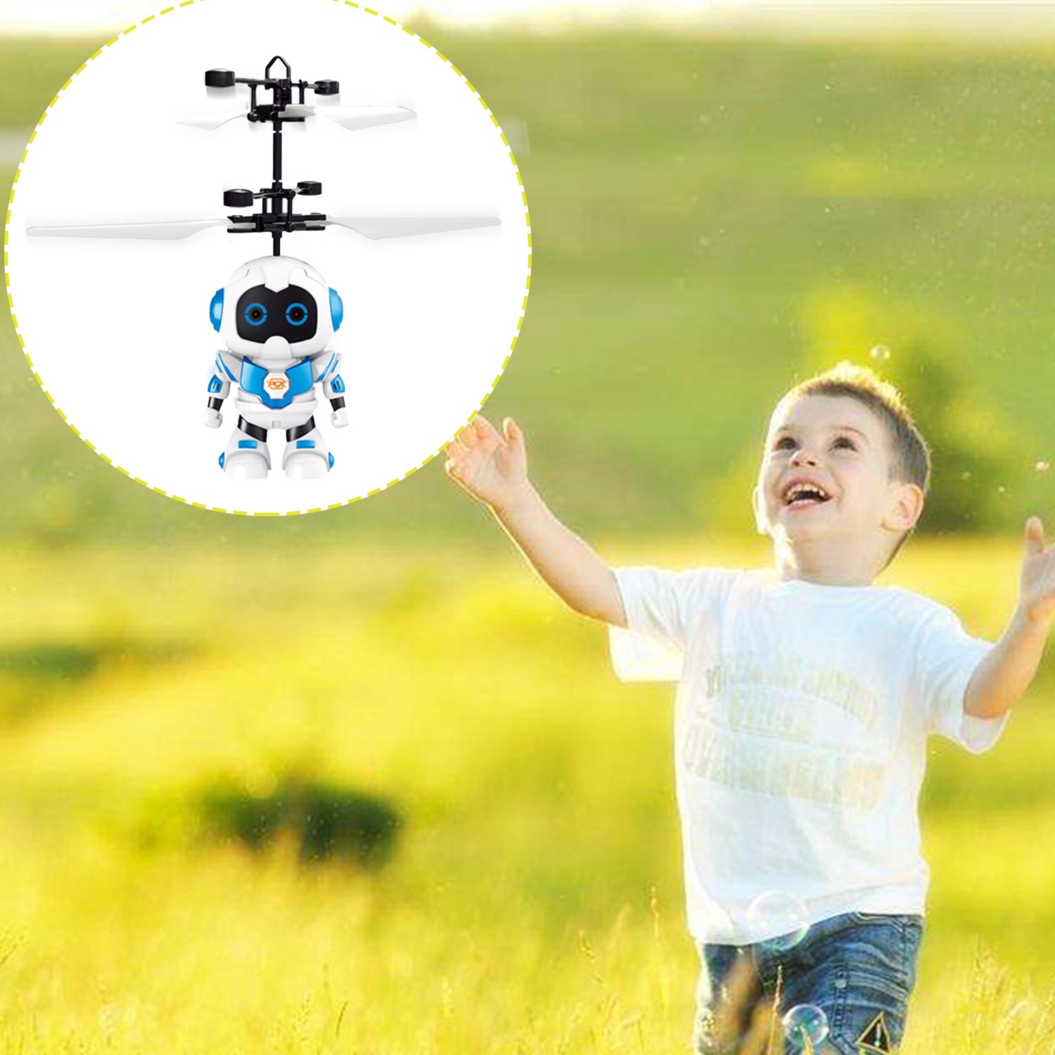 Funny Astronaut Style Mini Infrared Induction Flying Ball Aircraft Helicopter Toy with LED Light for Boys Girls Teenagers