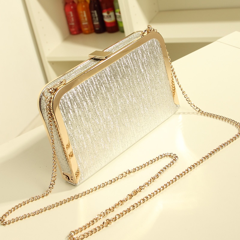 Frauen Abend Party Taschen Gold Silber- Schulter überqueren Karosserie Tasche Damen Tag Kupplung Abendessen Geldbeutel Mädchen Hochzeit Braut Tasche