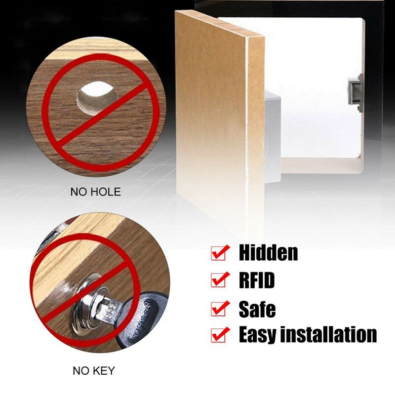 Invisible RFID Free Opening Intelligent Sensor Cabinet Lock Locker Wardrobe Shoe Cabinet Drawer Door Lock Safety Protect