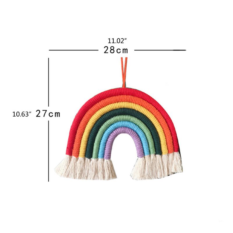 INS Nordic Hand-geweven Regenboog Tapestry Boho Rainbow Tassel Muur Opknoping Ornamenten Kinderkamer Decoratie Windgong Foto Props