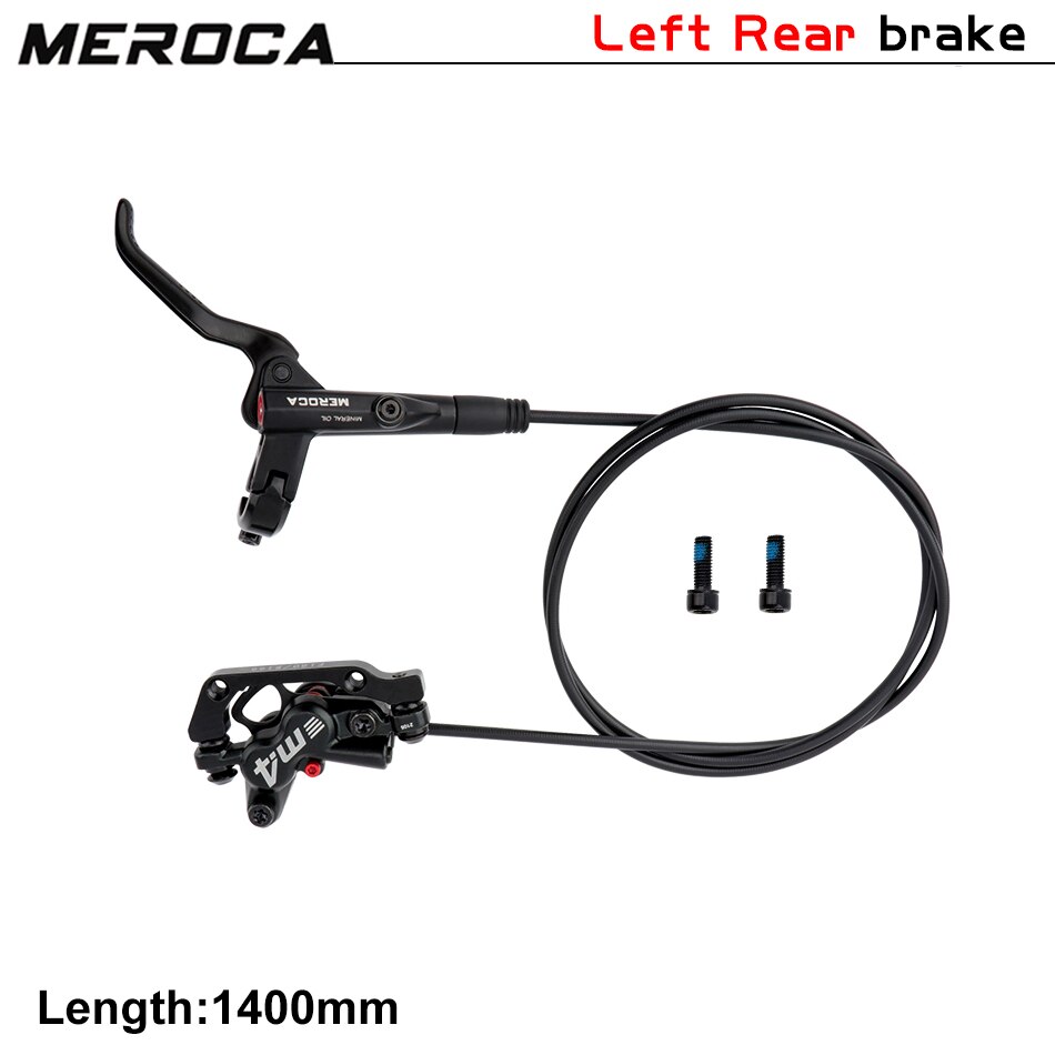 Mountain Bike Disc Brake Set 4 Pistons MTB Hydraulic Brakes 800/1400mm Four Pistons Oil Pressure Calipers For AM Enduro E4 ZEE: Left Rear