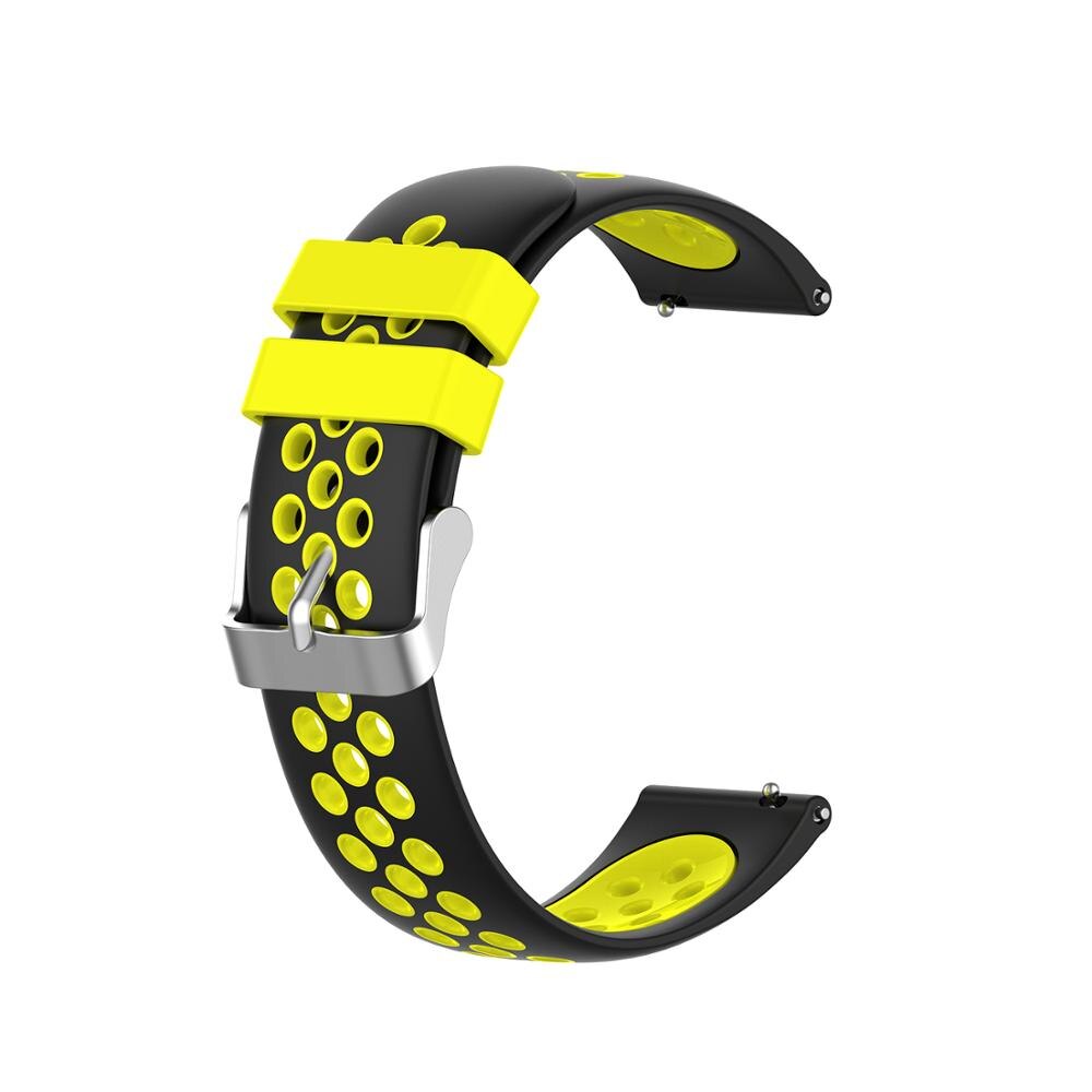 Värikäs rannekoru rannehihna amazfit bip pop u lite s kellon rannekkeet amazfit gts 2 stratos pace silikoni älykello ranneke: Musta keltainen